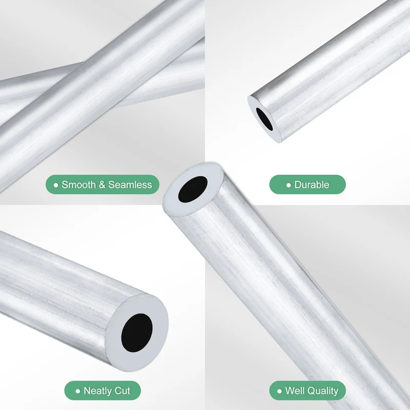 1-Pack 6063 Aluminum Round Tube, 8mmx15mm(IDxOD) 300mm Length Straight Tubing