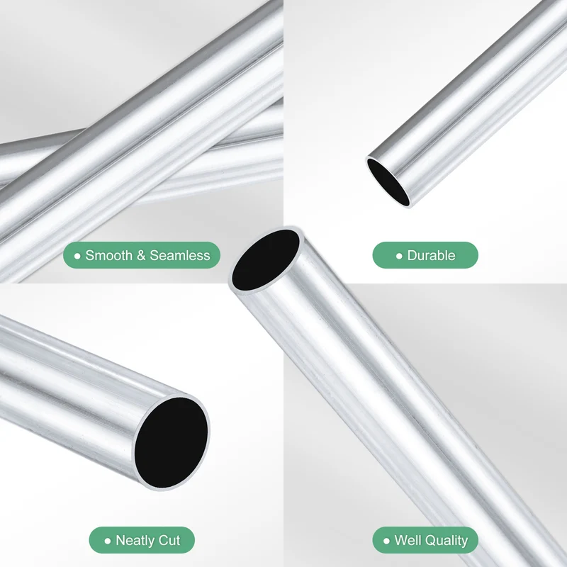 1-Pack 6063 Aluminum Round Tube, 12mmx14mm(IDxOD) 300mm Length Straight Tubing