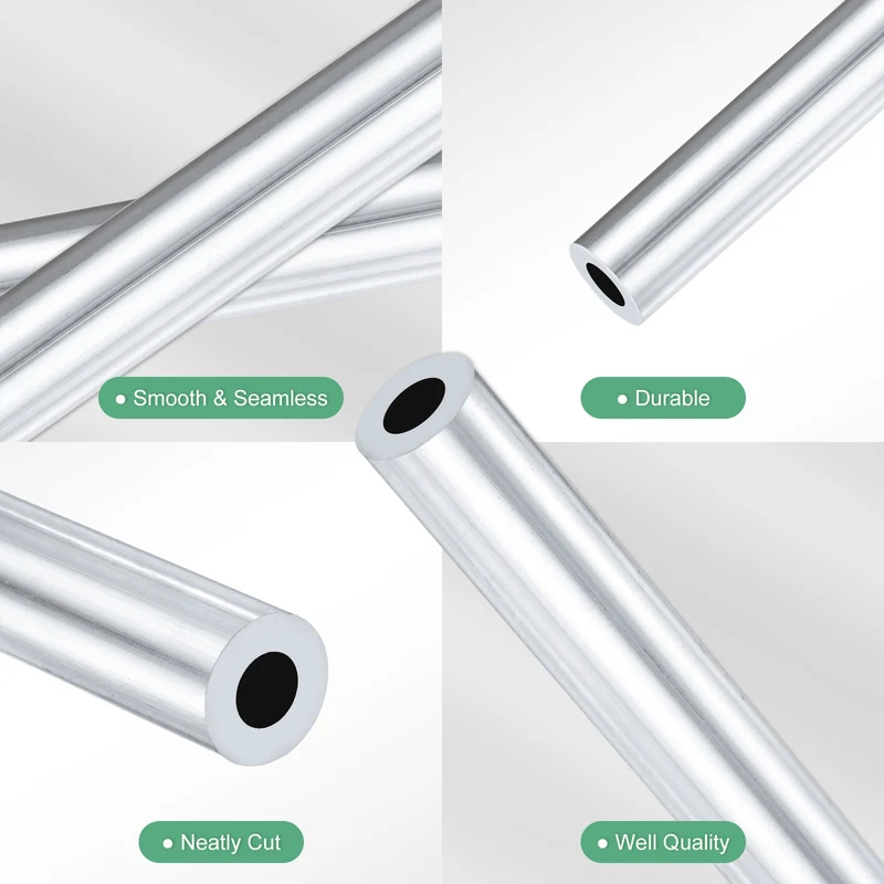 1-Pack 6063 Aluminum Round Tube, 8mmx14mm(IDxOD) 300mm Length Straight Tubing