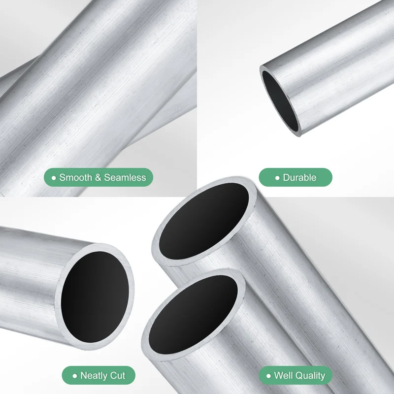 2-Pack 6063 Aluminum Round Tube, 34mmx40mm(IDxOD) 100mm Length Straight Tubing