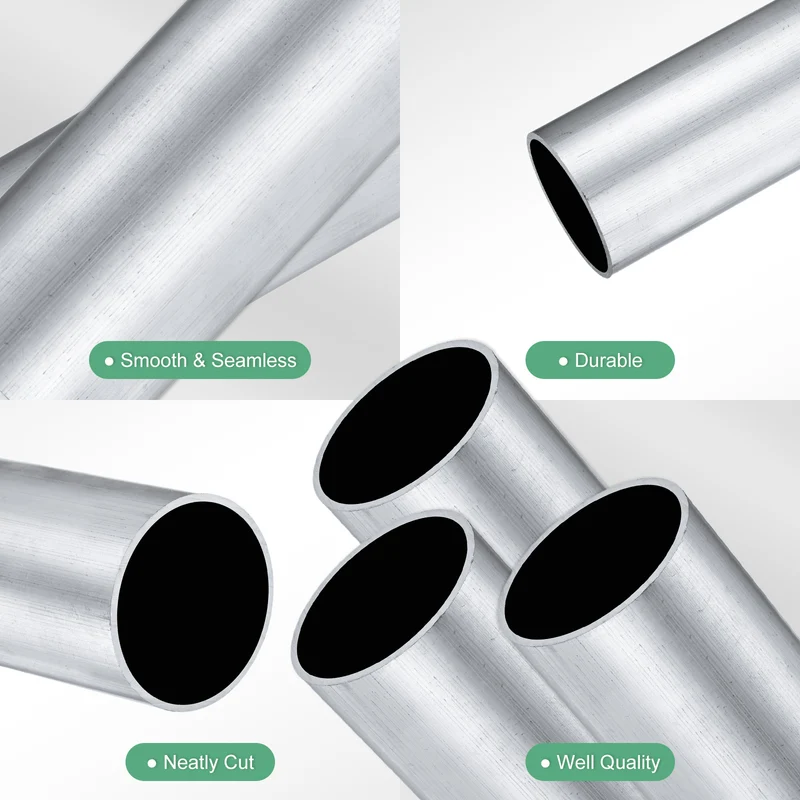 3-Pack 6063 Aluminum Round Tube, 37mmx40mm(IDxOD) 100mm Length Straight Tubing