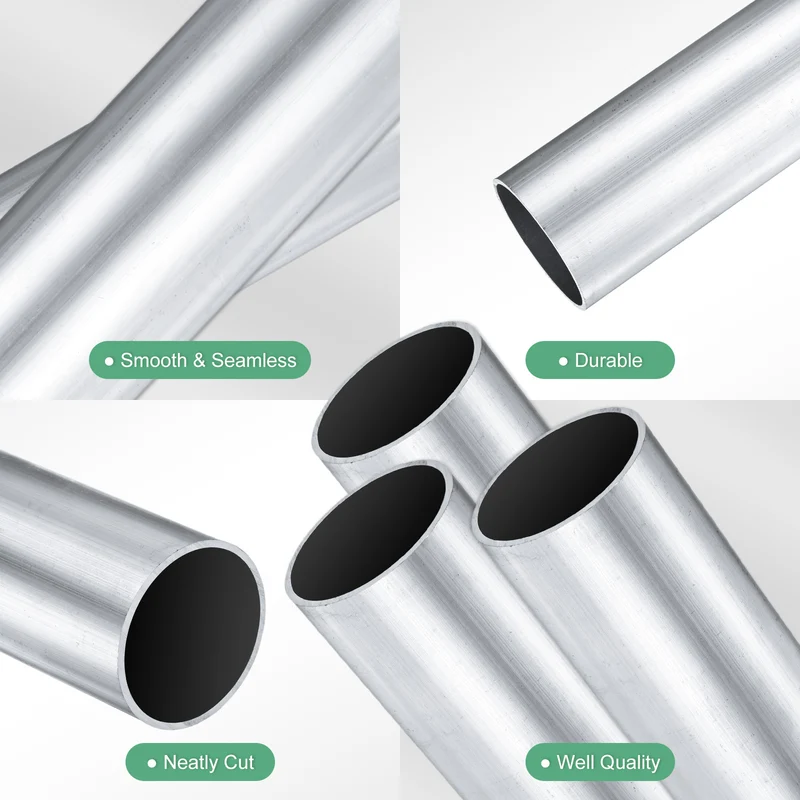 3-Pack 6063 Aluminum Round Tube, 35mmx38mm(IDxOD) 100mm Length Straight Tubing
