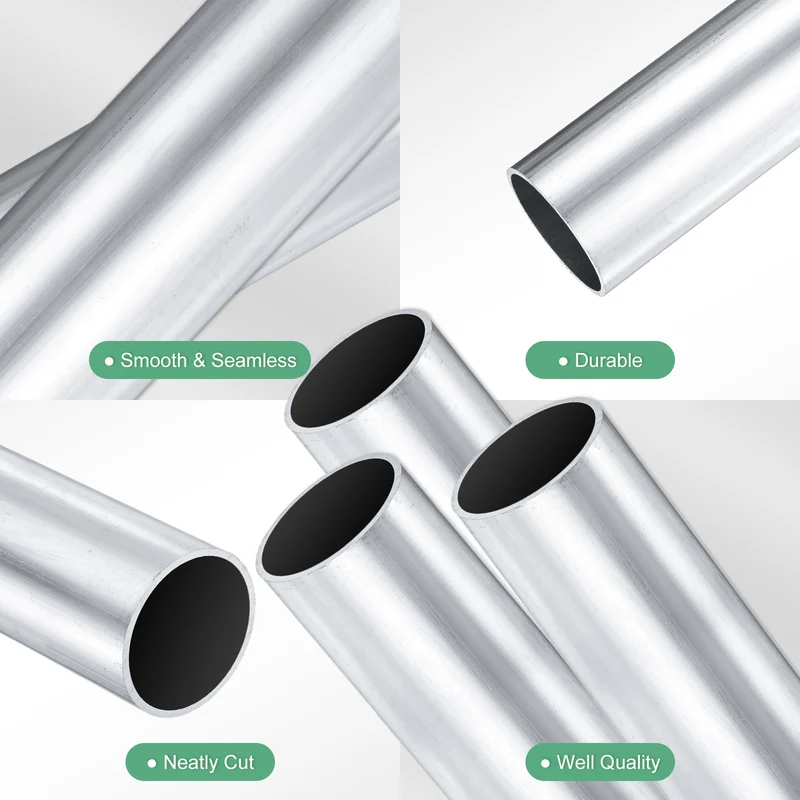 3-Pack 6063 Aluminum Round Tube, 32mmx35mm(IDxOD) 100mm Length Straight Tubing