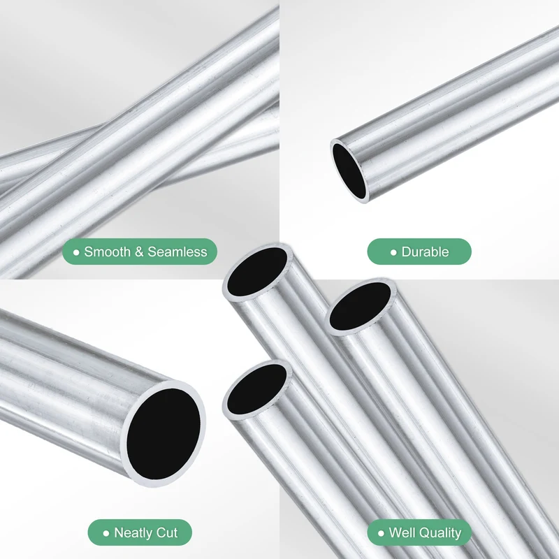 3-Pack 6063 Aluminum Round Tube, 14mmx17mm(IDxOD) 300mm Length Straight Tubing