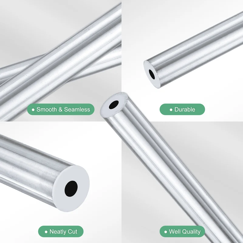 1-Pack 6063 Aluminum Round Tube, 7mmx17mm(IDxOD) 300mm Length Straight Tubing