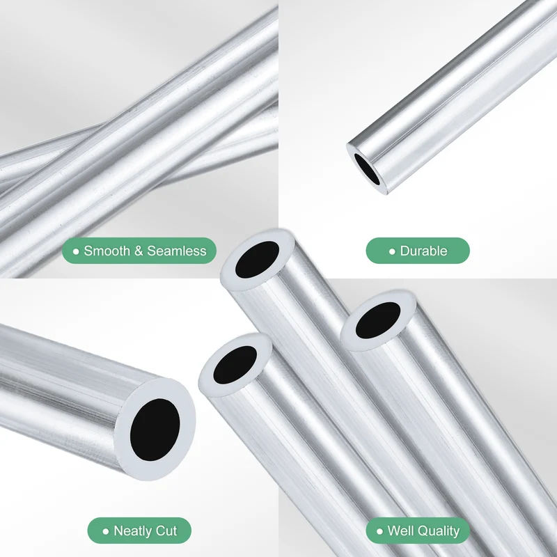 3-Pack 6063 Aluminum Round Tube, 10mmx16mm(IDxOD) 300mm Length Straight Tubing