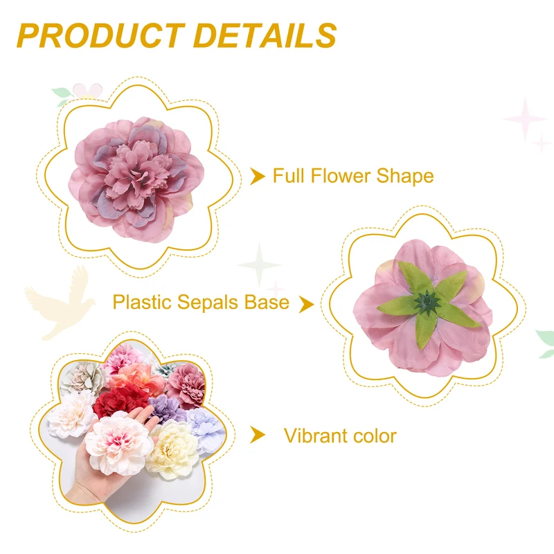 10 Pcs Fake Flower Heads, Artificial Flowers Hydrangea Heads, Light Dusty Rose