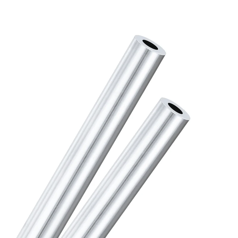 2-Pack 6063 Aluminum Round Tube, 7mmx14mm(IDxOD) 300mm Length Straight Tubing