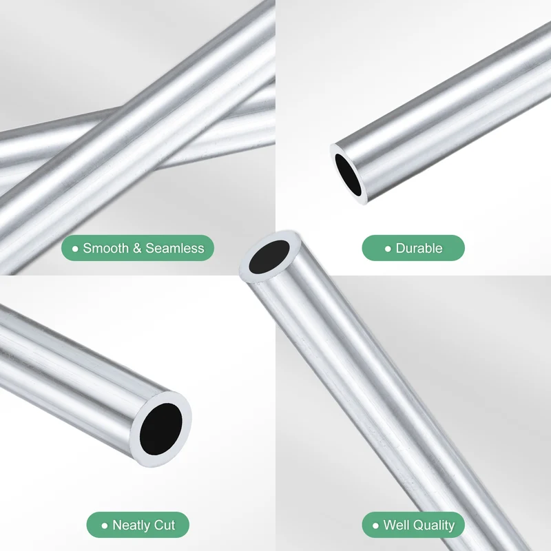 1-Pack 6063 Aluminum Round Tube, 9mmx13mm(IDxOD) 300mm Length Straight Tubing