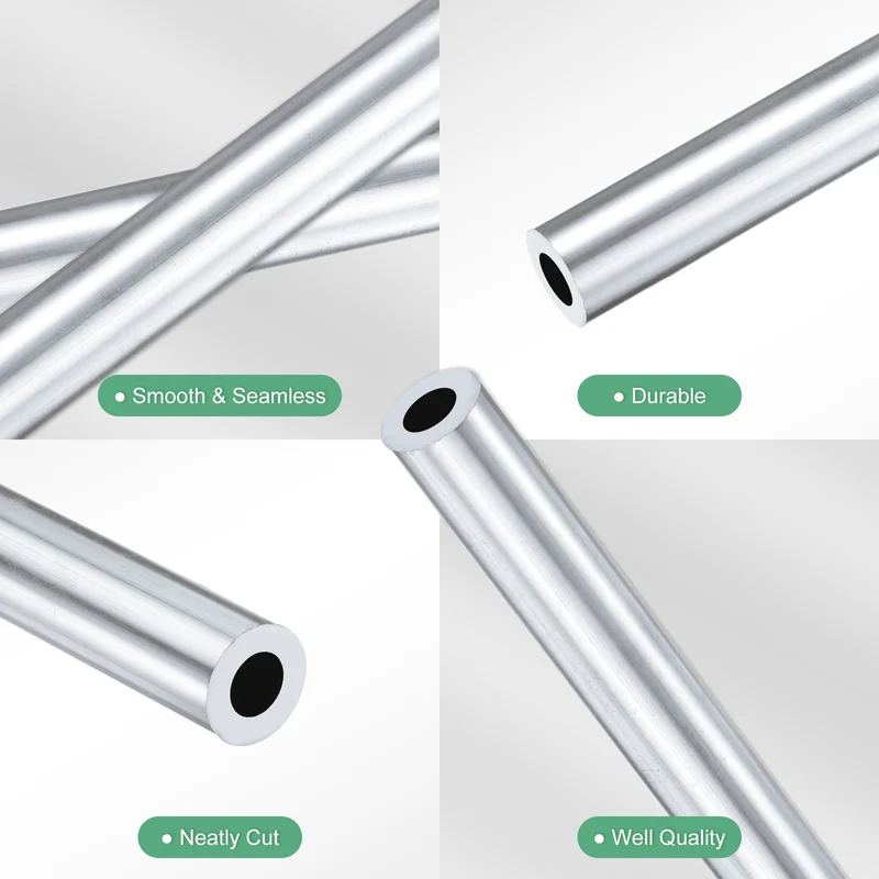 1-Pack 6063 Aluminum Round Tube, 7mmx13mm(IDxOD) 300mm Length Straight Tubing