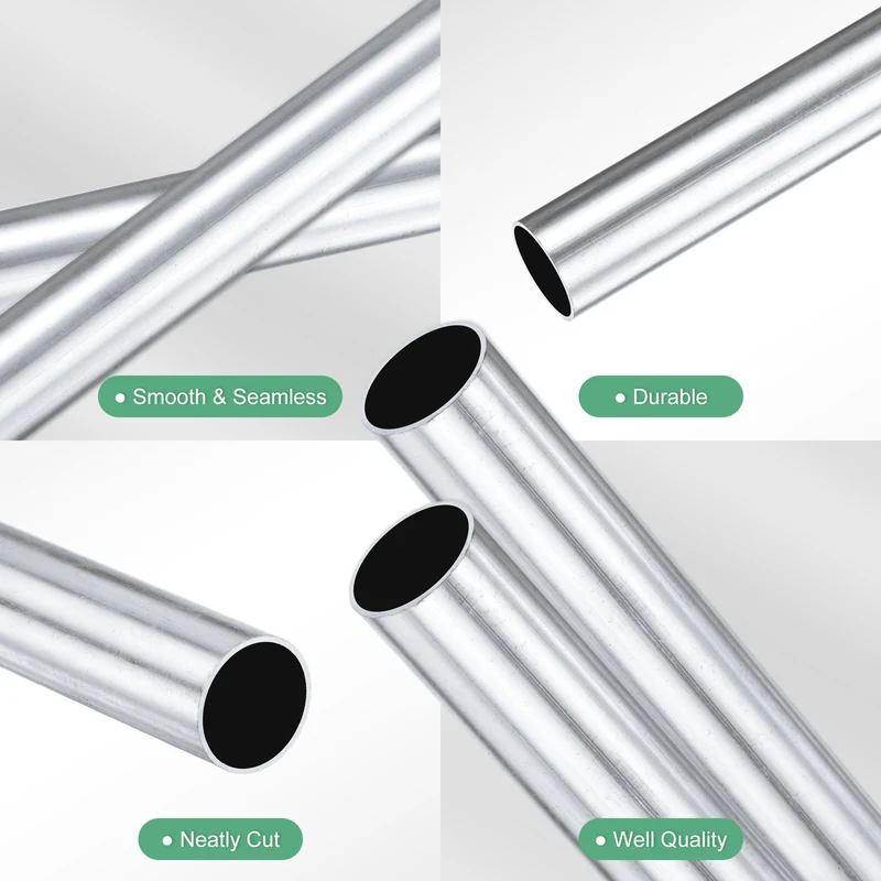 2-Pack 6063 Aluminum Round Tube, 10mmx12mm(IDxOD) 300mm Length Straight Tubing