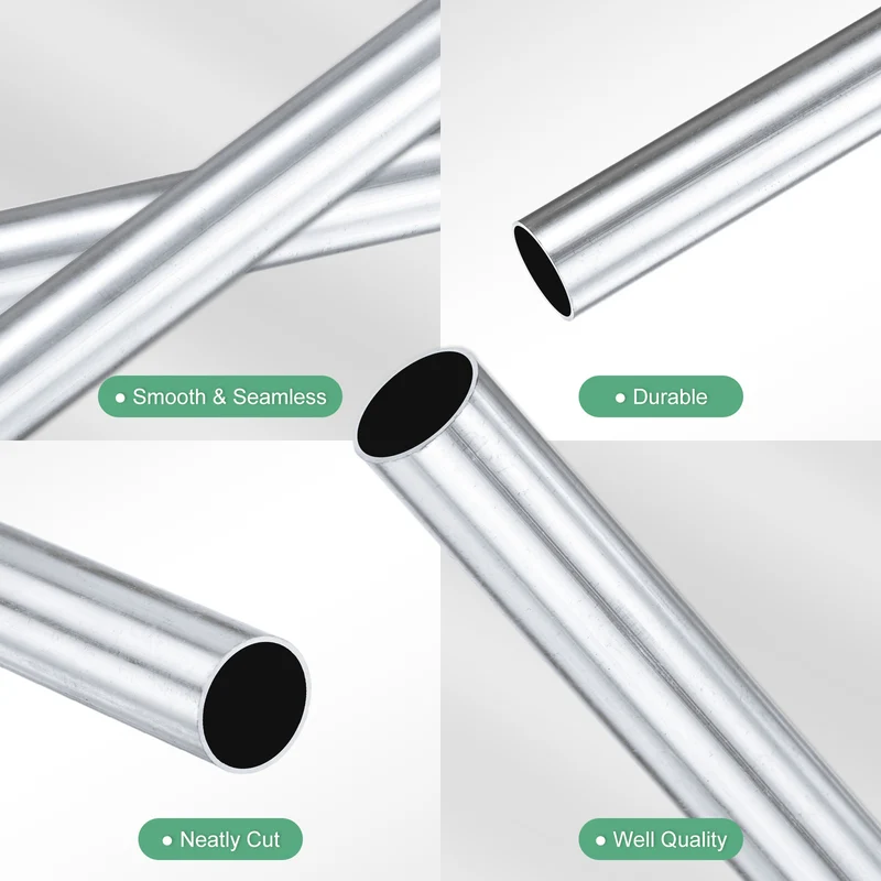 1-Pack 6063 Aluminum Round Tube, 10mmx12mm(IDxOD) 300mm Length Straight Tubing