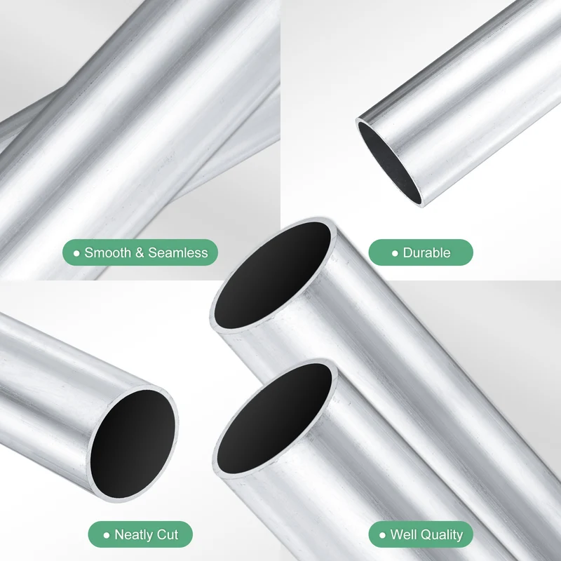 2-Pack 6063 Aluminum Round Tube, 32mmx35mm(IDxOD) 100mm Length Straight Tubing