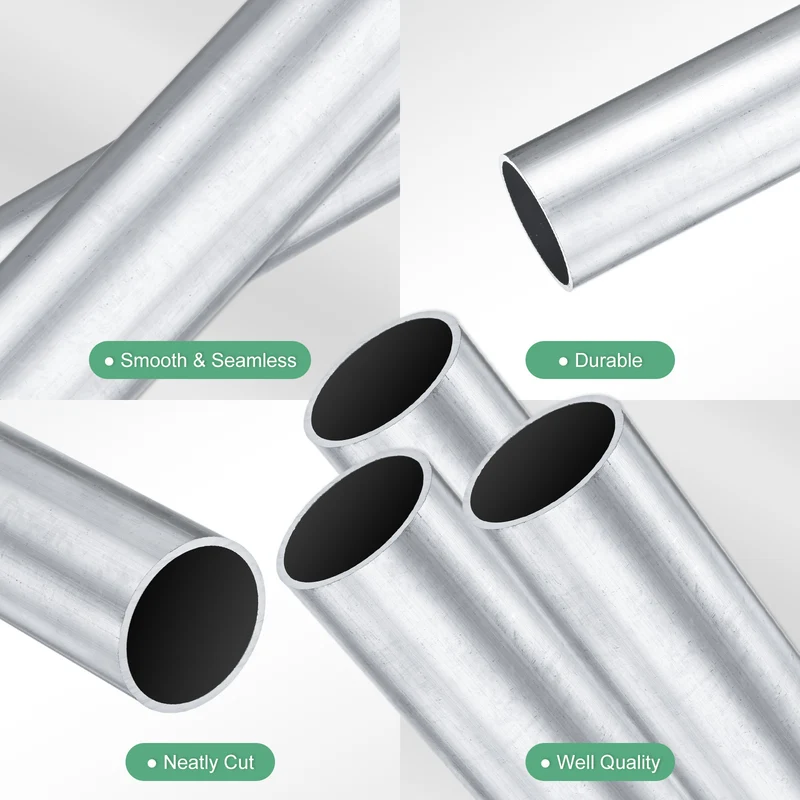 3-Pack 6063 Aluminum Round Tube, 27mmx30mm(IDxOD) 100mm Length Straight Tubing