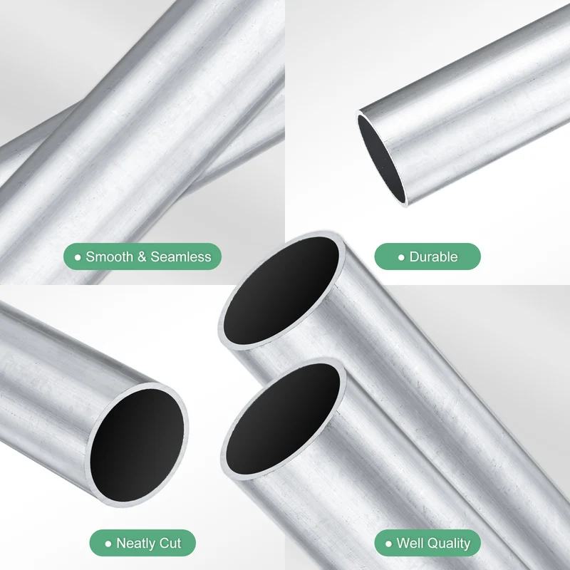 2-Pack 6063 Aluminum Round Tube, 27mmx30mm(IDxOD) 100mm Length Straight Tubing