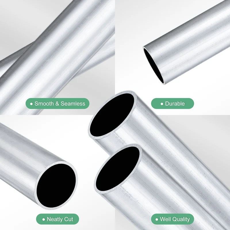 2-Pack 6063 Aluminum Round Tube, 25mmx28mm(IDxOD) 100mm Length Straight Tubing