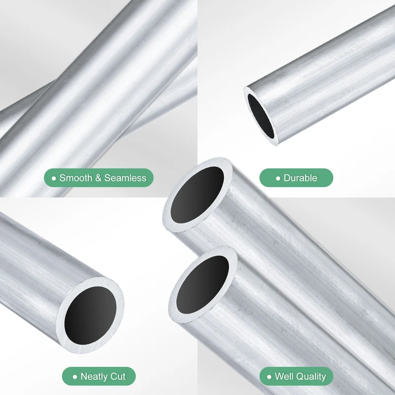 2-Pack 6063 Aluminum Round Tube, 19mmx25mm(IDxOD) 100mm Length Straight Tubing
