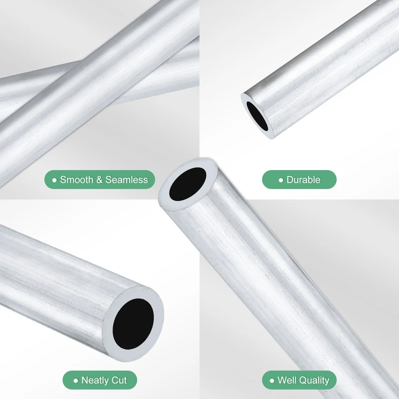 1-Pack 6063 Aluminum Round Tube, 10mmx15mm(IDxOD) 300mm Length Straight Tubing
