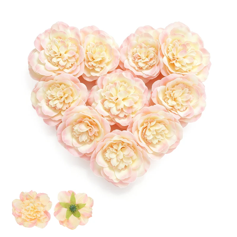 10 Pcs Fake Flower Heads, Artificial Flowers Hydrangea Heads, Yellow