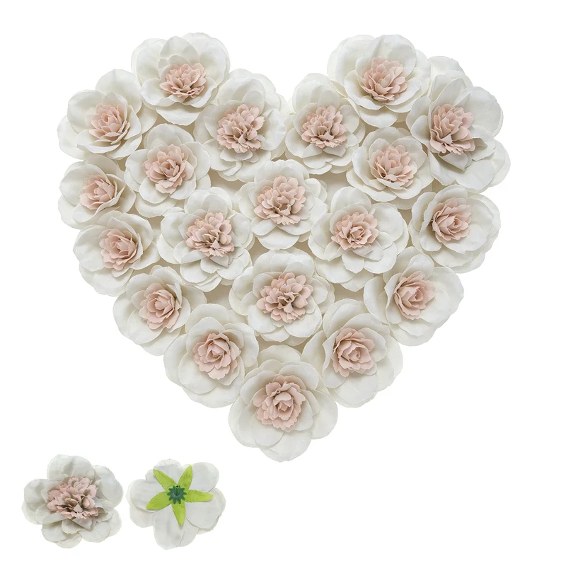 20 Pcs Fake Flower Heads, Artificial Flowers Hydrangea Heads, Pale Green