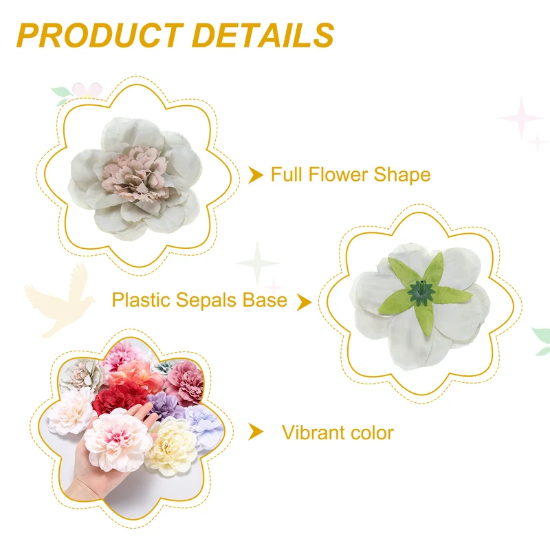 20 Pcs Fake Flower Heads, Artificial Flowers Hydrangea Heads, Pale Green