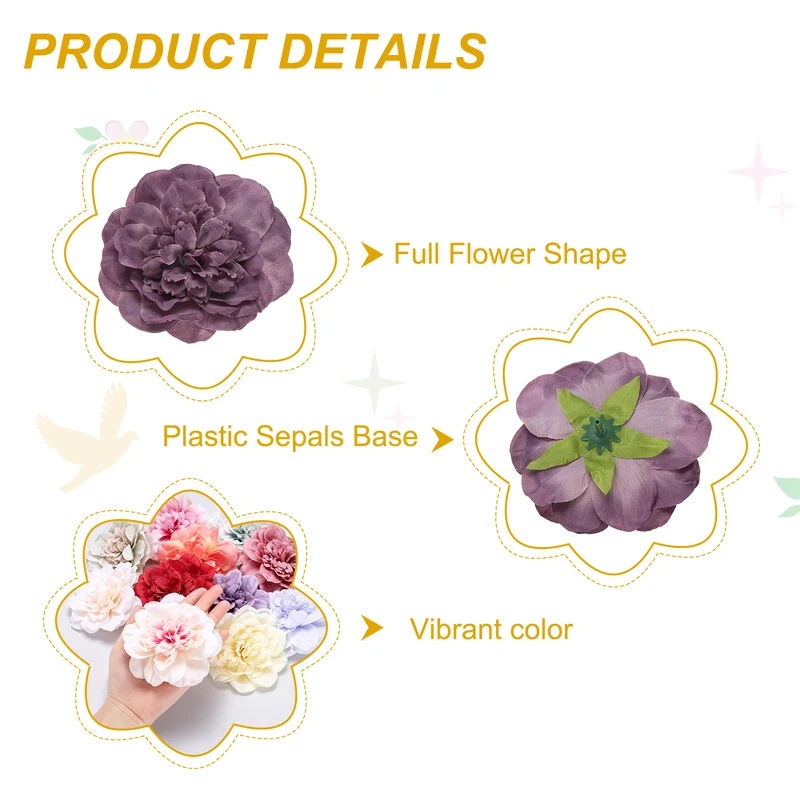 20 Pcs Fake Flower Heads, Artificial Flowers Hydrangea Heads, Dusty Mauve