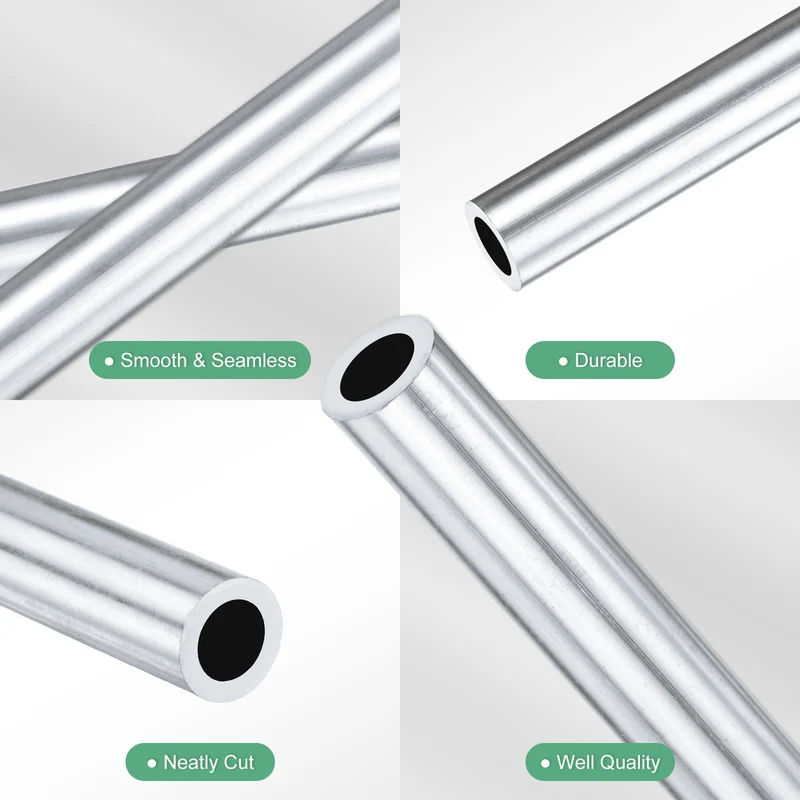 1-Pack 6063 Aluminum Round Tube, 8mmx12mm(IDxOD) 300mm Length Straight Tubing