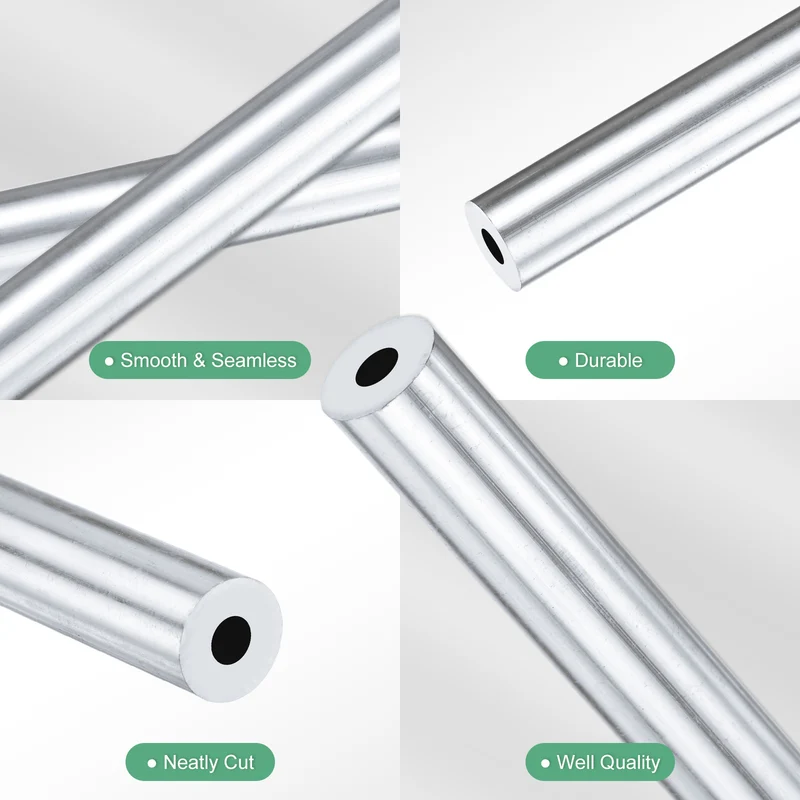 1-Pack 6063 Aluminum Round Tube, 5mmx12mm(IDxOD) 300mm Length Straight Tubing