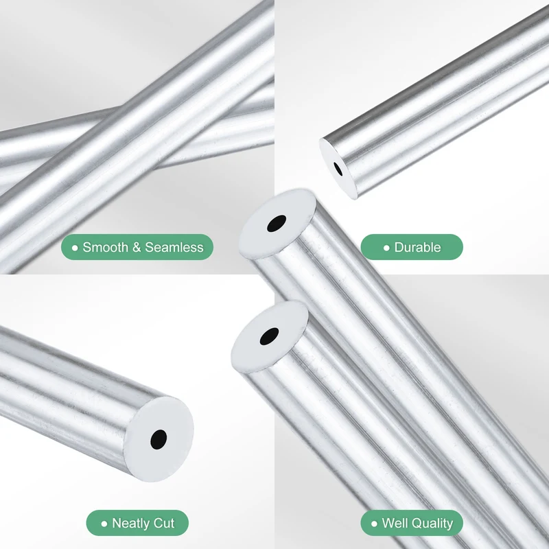 2-Pack 6063 Aluminum Round Tube, 3mmx12mm(IDxOD) 300mm Length Straight Tubing