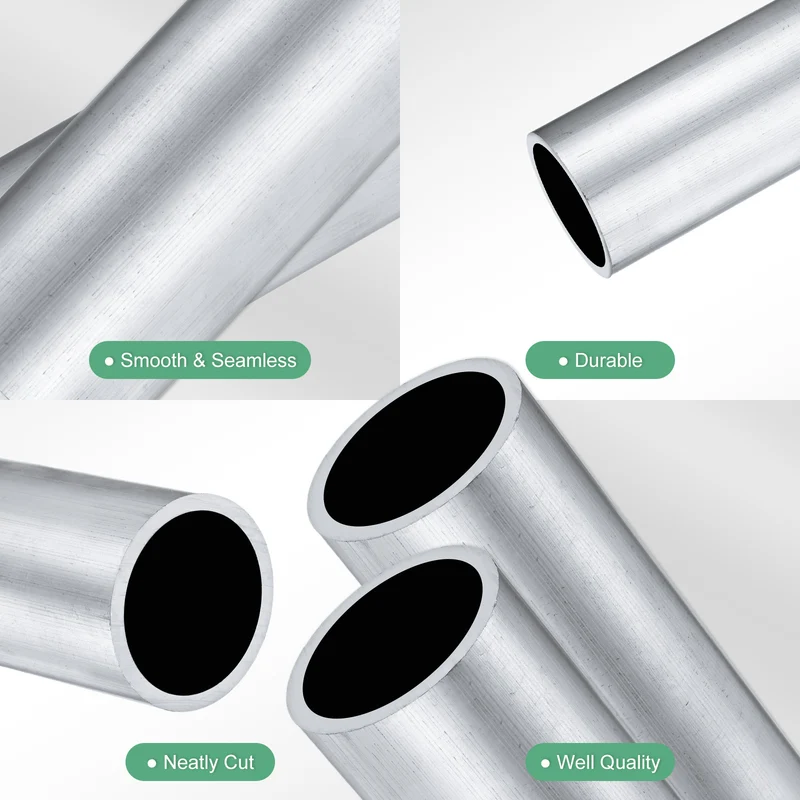 2-Pack 6063 Aluminum Round Tube, 34mmx40mm(IDxOD) 300mm Length Straight Tubing