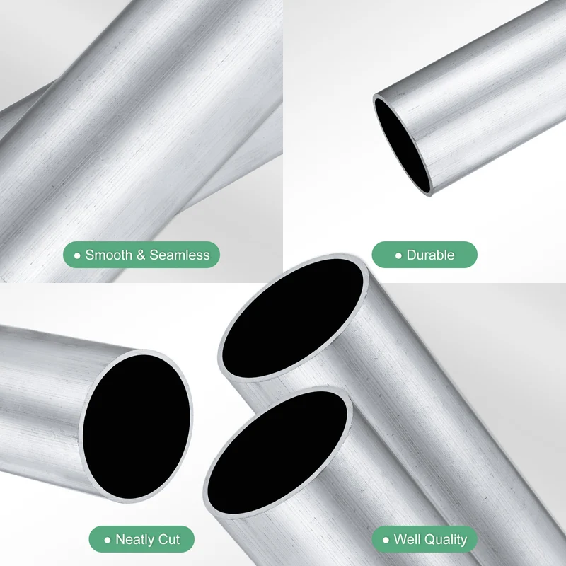 2-Pack 6063 Aluminum Round Tube, 37mmx40mm(IDxOD) 300mm Length Straight Tubing