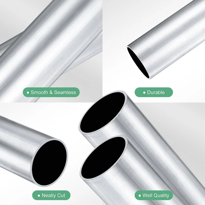 2-Pack 6063 Aluminum Round Tube, 35mmx38mm(IDxOD) 300mm Length Straight Tubing