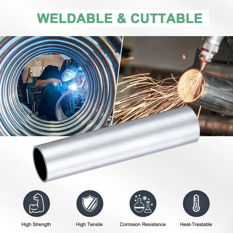 1-Pack 6063 Aluminum Round Tube, 19mmx22mm(IDxOD) 100mm Length Straight Tubing