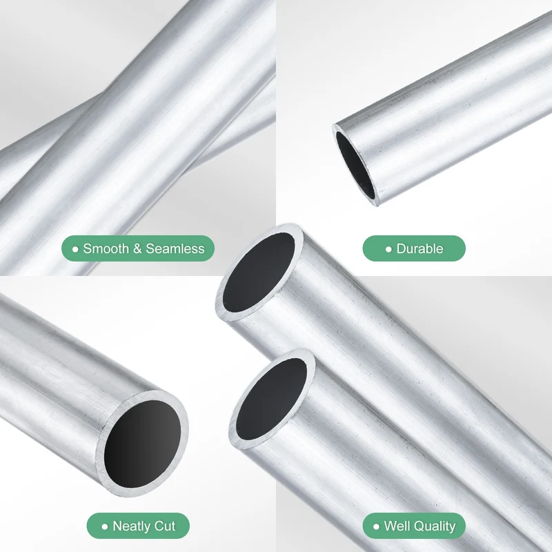 2-Pack 6063 Aluminum Round Tube, 18mmx22mm(IDxOD) 100mm Length Straight Tubing