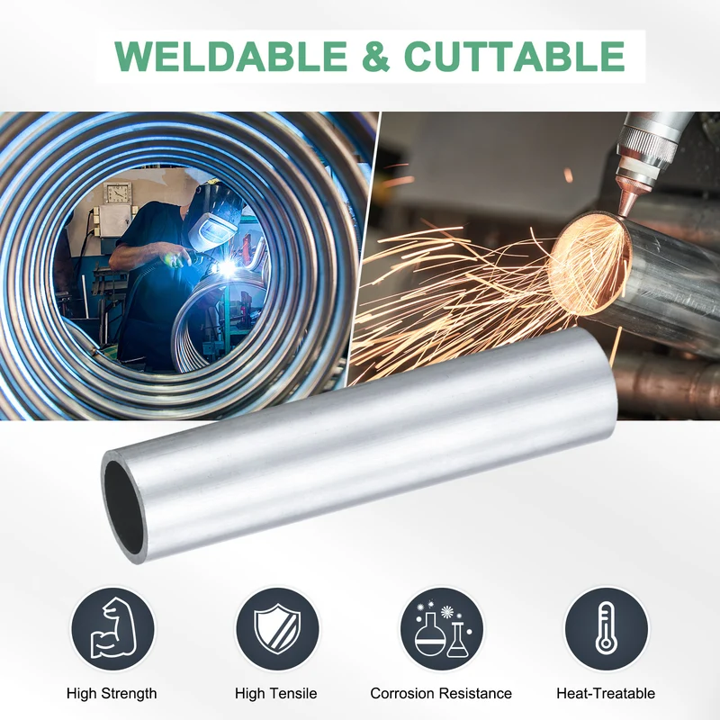2-Pack 6063 Aluminum Round Tube, 18mmx22mm(IDxOD) 100mm Length Straight Tubing