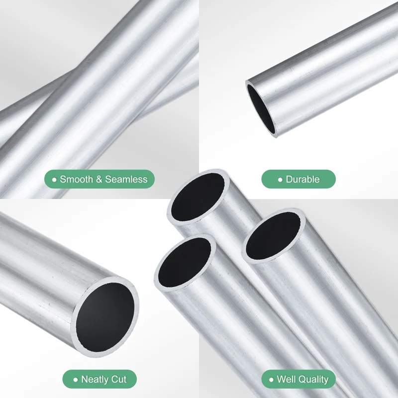 3-Pack 6063 Aluminum Round Tube, 17mmx20mm(IDxOD) 100mm Length Straight Tubing