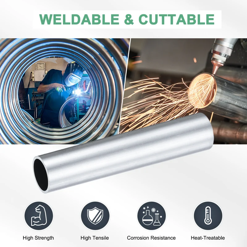 1-Pack 6063 Aluminum Round Tube, 17mmx20mm(IDxOD) 100mm Length Straight Tubing