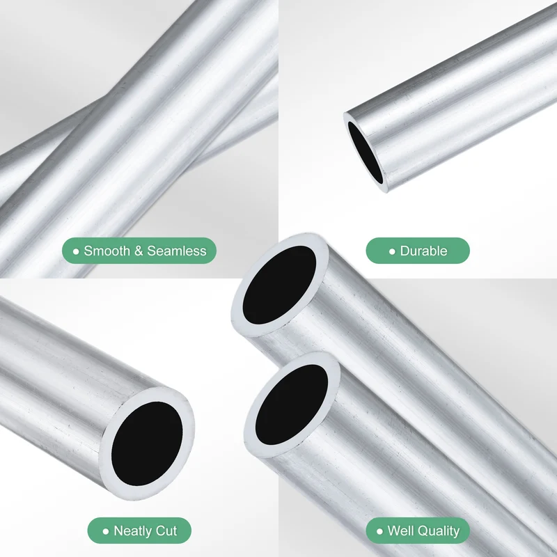 2-Pack 6063 Aluminum Round Tube, 14mmx20mm(IDxOD) 100mm Length Straight Tubing
