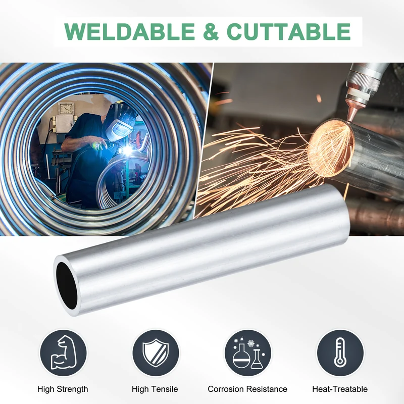 1-Pack 6063 Aluminum Round Tube, 14mmx20mm(IDxOD) 100mm Length Straight Tubing