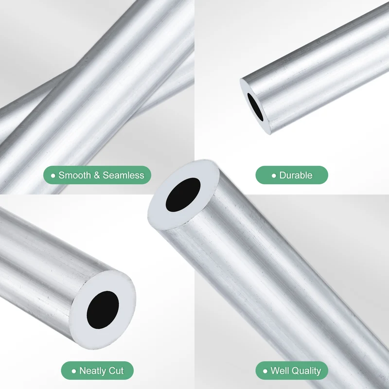 1-Pack 6063 Aluminum Round Tube, 10mmx20mm(IDxOD) 100mm Length Straight Tubing