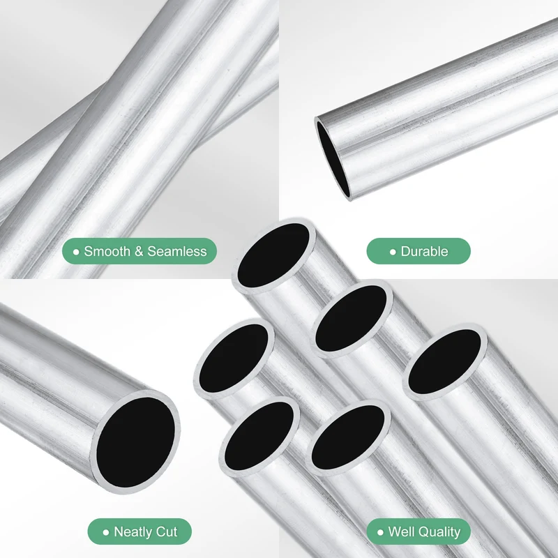6-Pack 6063 Aluminum Round Tube, 16mmx19mm(IDxOD) 100mm Length Straight Tubing