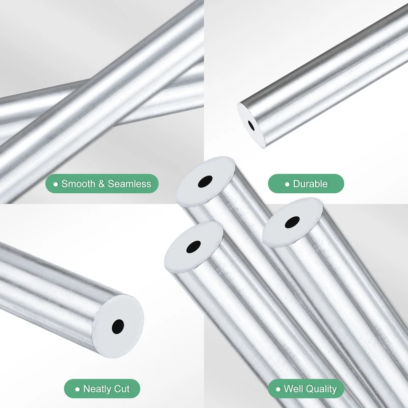 3-Pack 6063 Aluminum Round Tube, 3mmx12mm(IDxOD) 300mm Length Straight Tubing