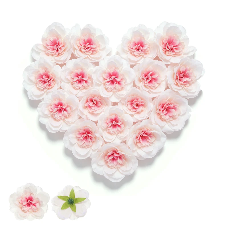 20 Pcs Fake Flower Heads, Artificial Flowers Hydrangea Heads, Pink