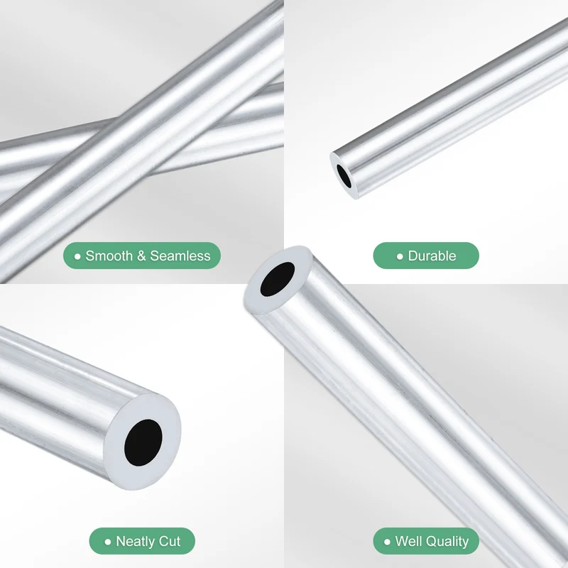 1-Pack 6063 Aluminum Round Tube, 5mmx10mm(IDxOD) 300mm Length Straight Tubing
