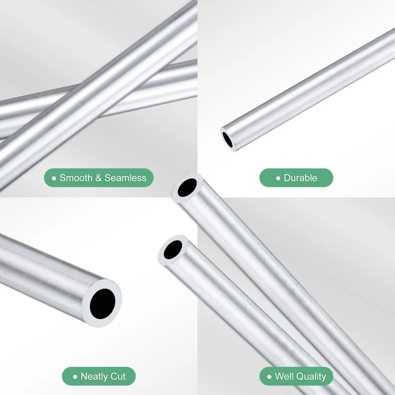 2-Pack 6063 Aluminum Round Tube, 5mmx8mm(IDxOD) 300mm Length Straight Tubing