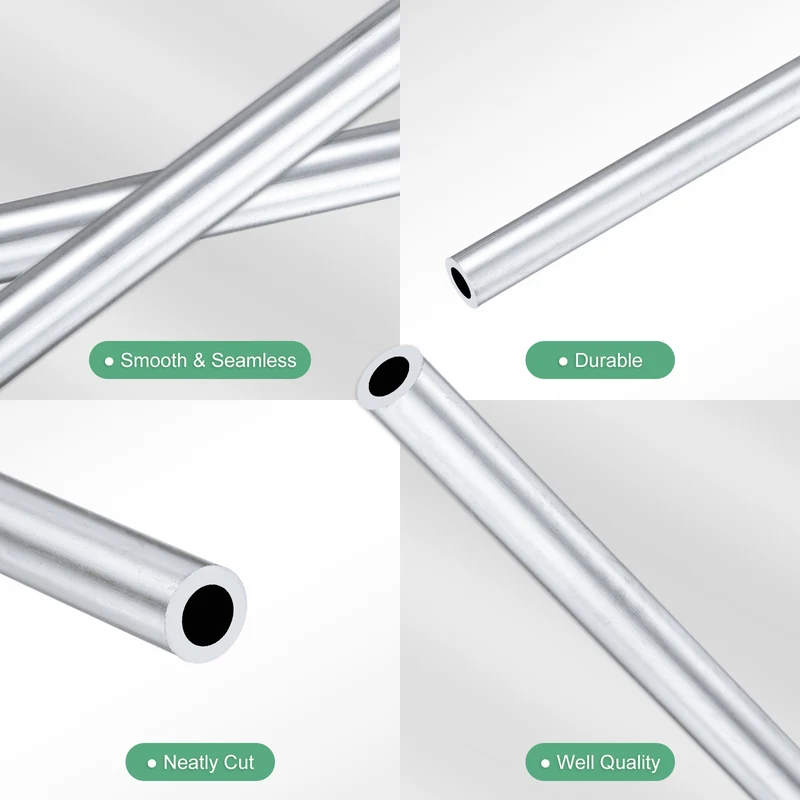 1-Pack 6063 Aluminum Round Tube, 5mmx8mm(IDxOD) 300mm Length Straight Tubing