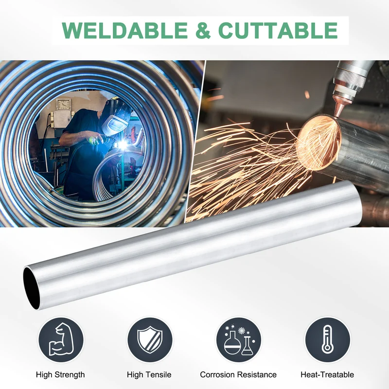 1-Pack 6063 Aluminum Round Tube, 35mmx38mm(IDxOD) 300mm Length Straight Tubing