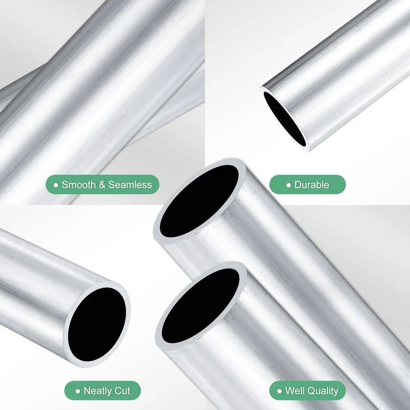 2-Pack 6063 Aluminum Round Tube, 29mmx35mm(IDxOD) 300mm Length Straight Tubing