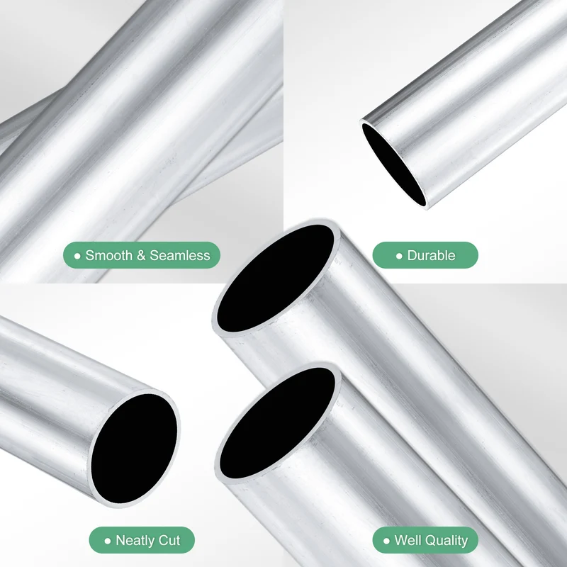 2-Pack 6063 Aluminum Round Tube, 32mmx35mm(IDxOD) 300mm Length Straight Tubing