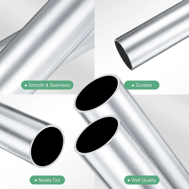 2-Pack 6063 Aluminum Round Tube, 29mmx32mm(IDxOD) 300mm Length Straight Tubing